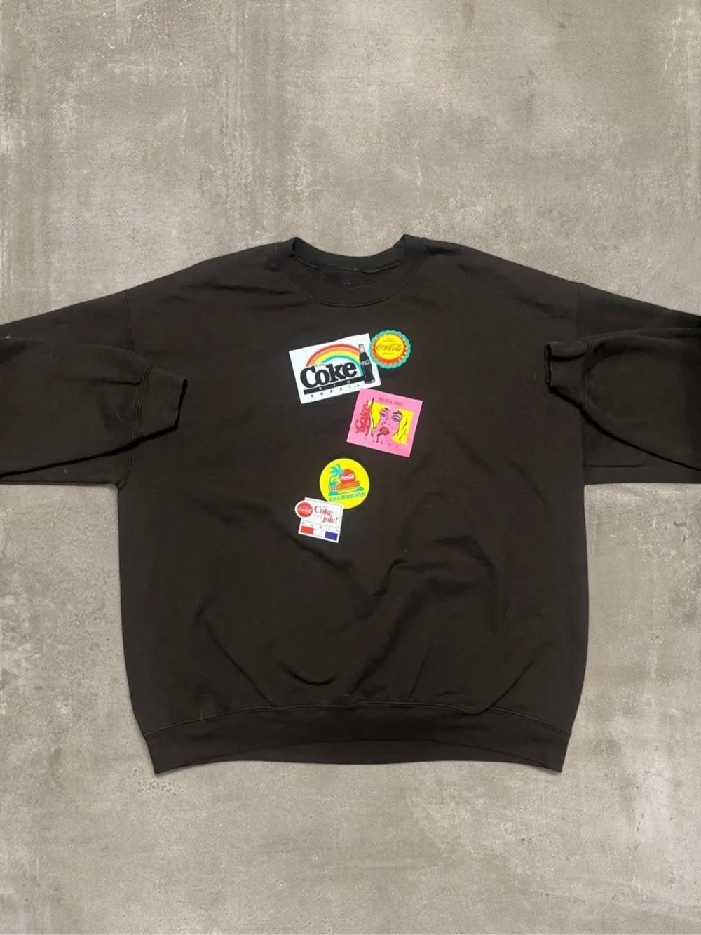 Vintage collectors Coca-Cola Global Graphics Crewneck Sweatshirt Black Oversized